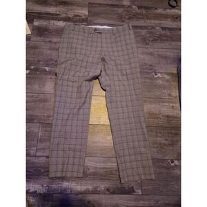Ralph Lauren Men Comfort Flex Slim Fit Flat Front Dress Pants Glen Plaid 38x30